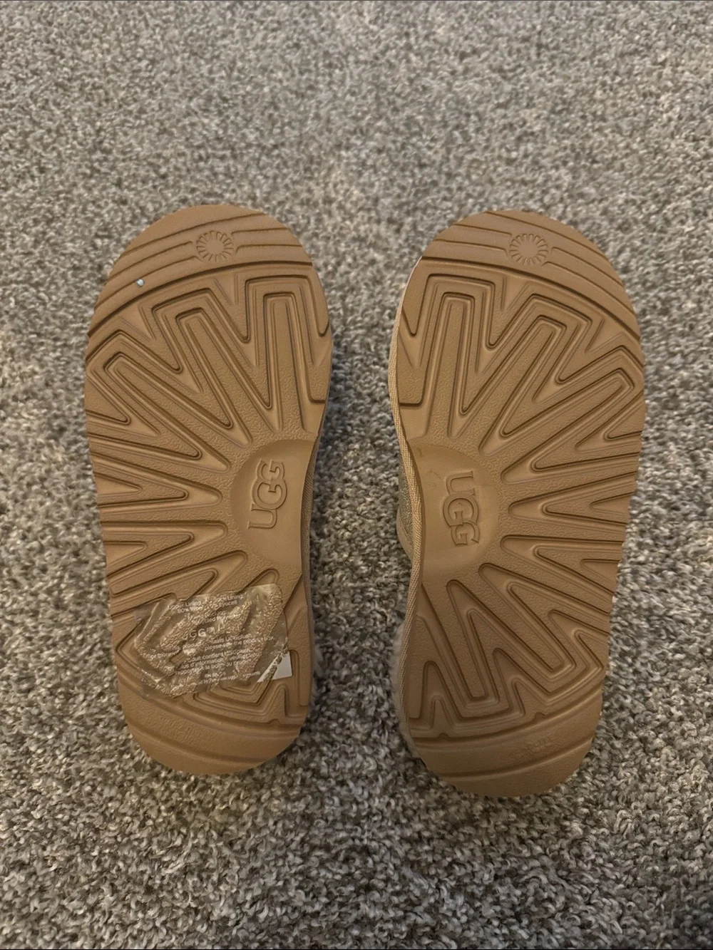 Kids Ugg Gold Slip-On Slippers with Plush Lining